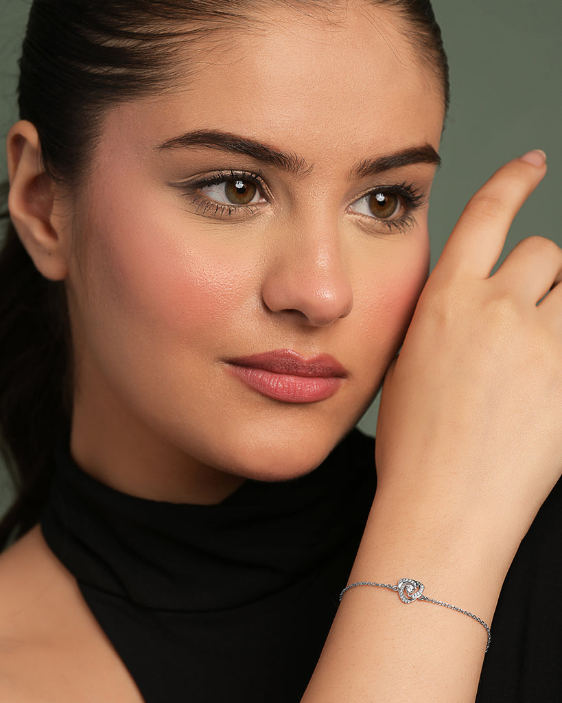 Silver Bianca Solitaire Adjustable Chain Bracelet