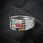 Clara 92.5 Sterling Silver Natural Certified Navratna Stone Nine gems Adjustable Ring for Men and Boys