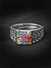 Clara 925 Sterling Silver Natural Certified Navratna Stone Nine gems Adjustable Ring for Men and Boys