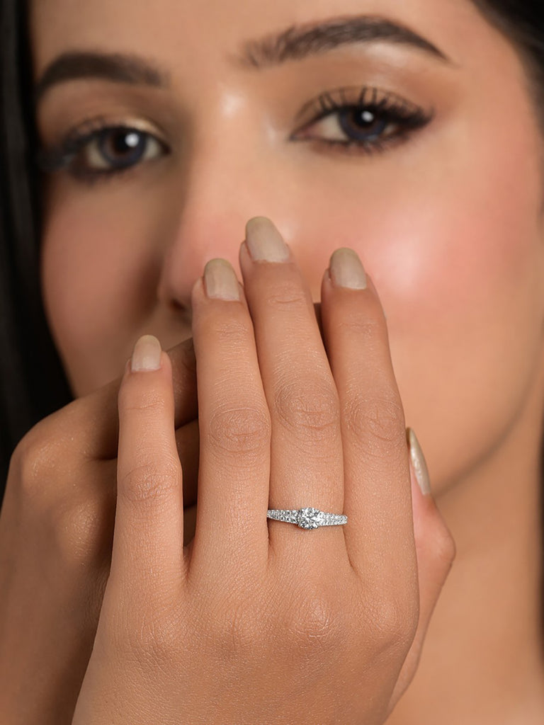 Silver Florence Solitaire Ring