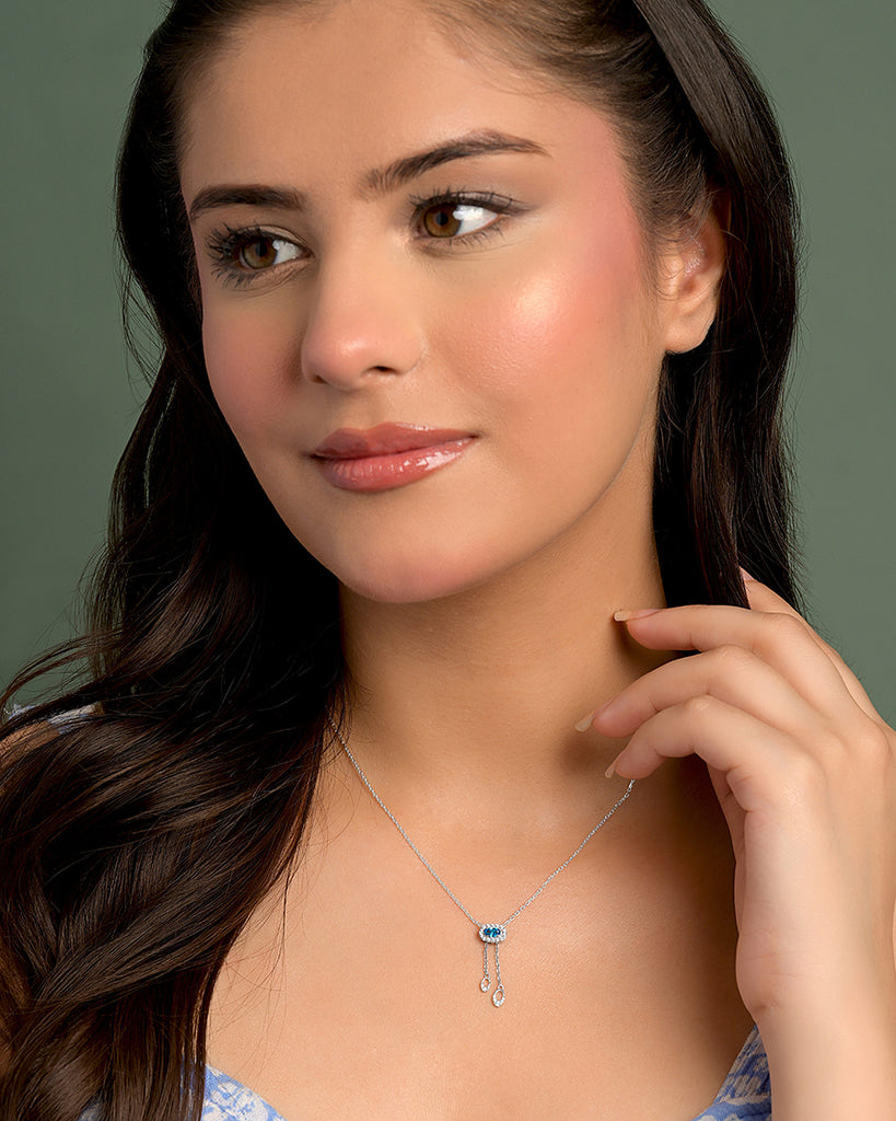 Silver Via Pendant with Chain