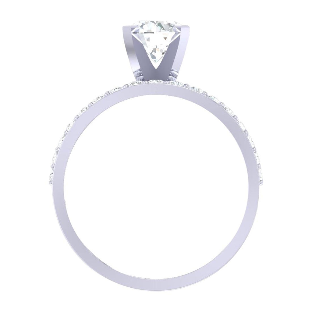 CLARA Made with Swiss Zirconia 925 Sterling Silver Round Solitaire Ring Gift for Women and Girls