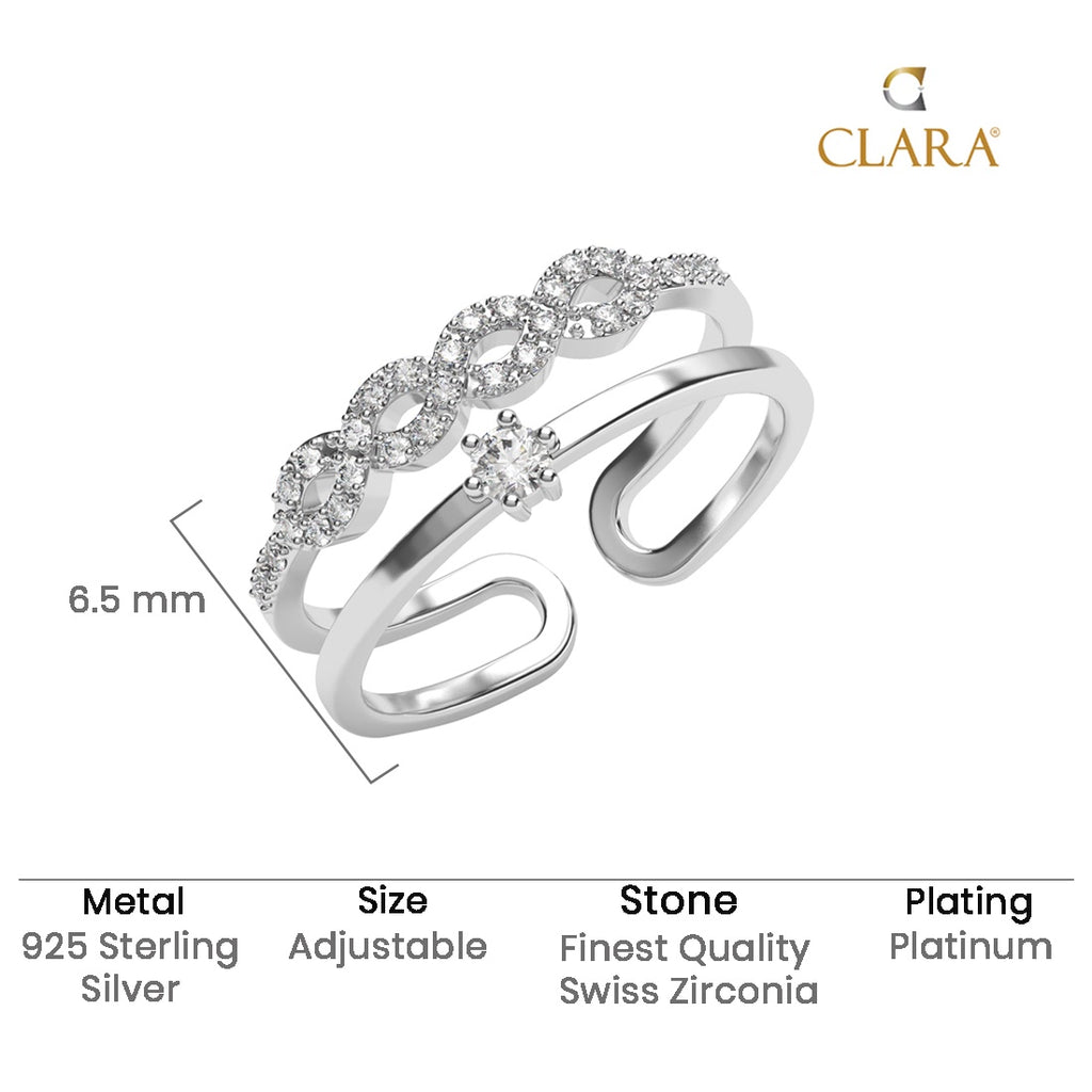 Silver Melba Double Banded Infinity Ring