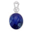 Certified Blue Sapphire (Neelam) Silver Pendant 3.9cts or 4.25ratti