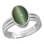 Certified Cat's Eye Lehsuniya 9.3cts or 10.25ratti 92.5 Sterling Silver Adjustable Ring