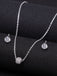 CLARA 925 Sterling Silver Rhodium Plated Ball Pendant Earring Necklace Set with Chain Gift for Women and Girls