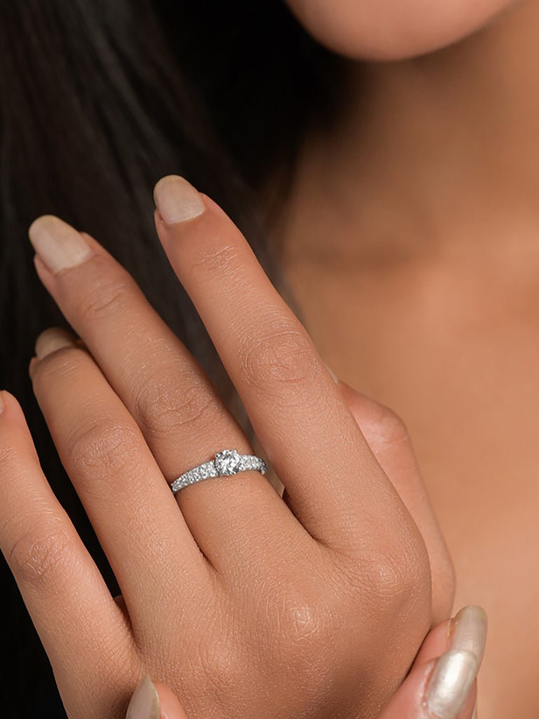 Silver Florence Solitaire Ring
