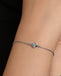 Silver Livia Solitaire Adjustable Chain Bracelet
