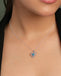 Silver Amata Sky Blue Heart Pendant with Chain