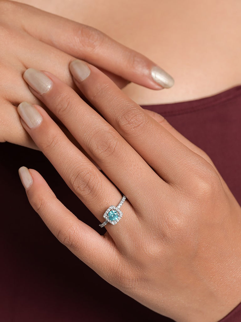 Silver Aegean Halo Ring