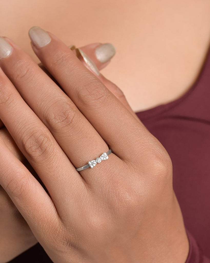 Silver Parma Bow Tie Ring