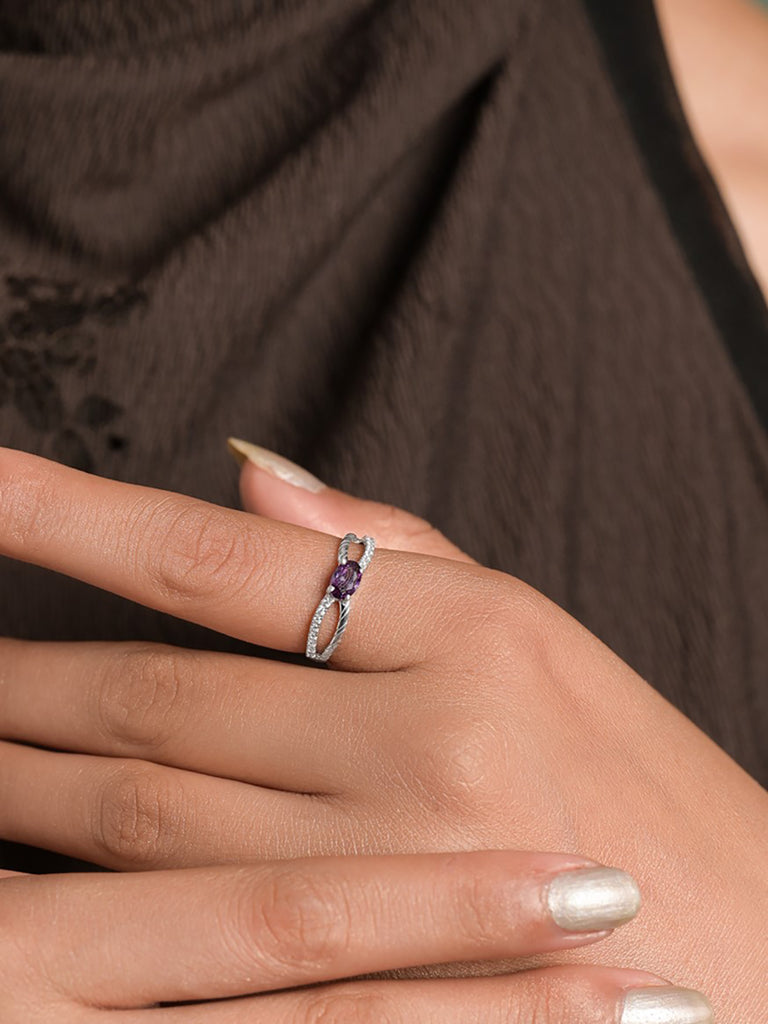 Silver Granada Infinity Ring