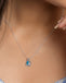 Silver Sky Blue Peacock Pendant with Chain