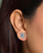 Silver Blu Elegante Stud Earrings