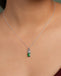 Silver Ginevra Green Pendant with Chain