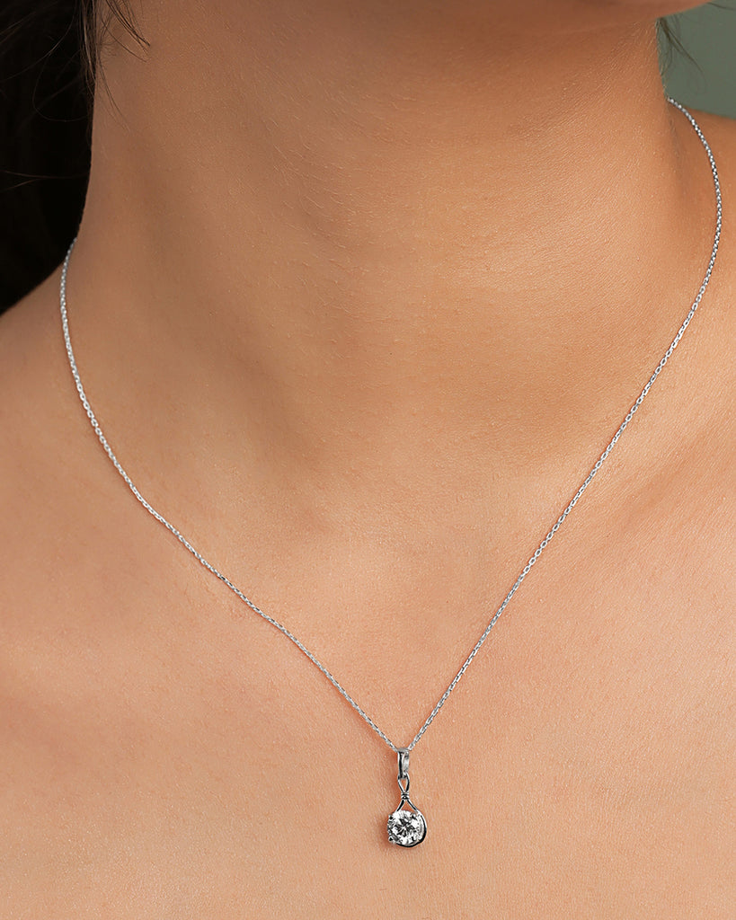 Silver Nella Pendant with Chain