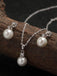 Clara 92.5 Sterling Silver Classic Pearl Pendant Earrings Set with Chain Jewellery Set Gift for Women and Girls