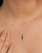 Silver Cosima Green Pendant with Chain