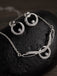 CLARA 925 Sterling Silver Rhodium Plated Evie Pendant Earring Necklace Set with Chain Gift for Women and Girls
