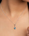 Silver Elda Sky Blue Pendant with Chain