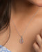 Silver Meconi Pink Pendant with Chain