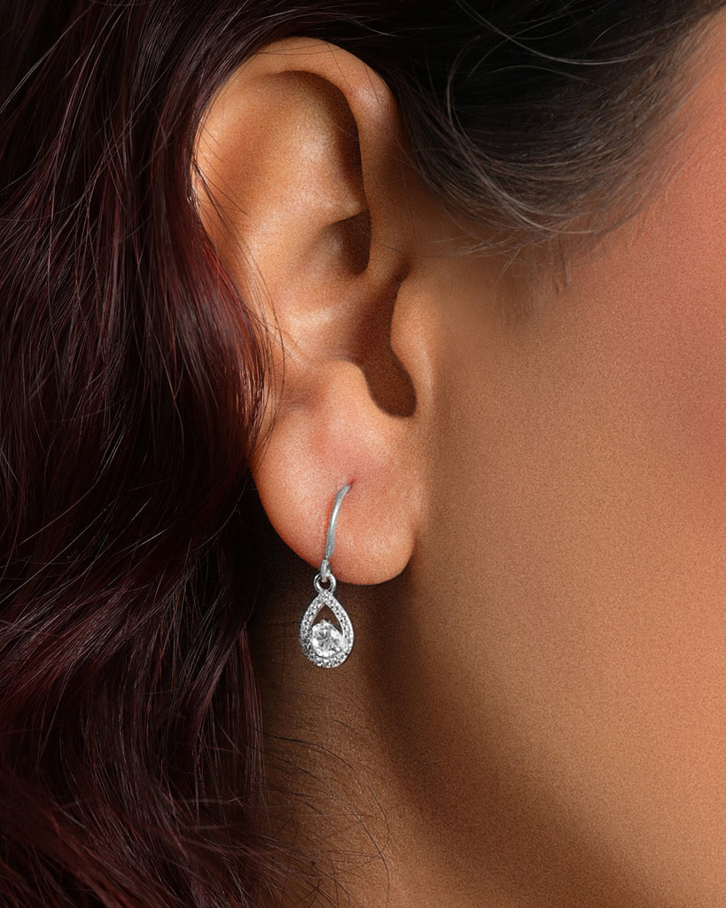 Silver Luna Drop Earrings
