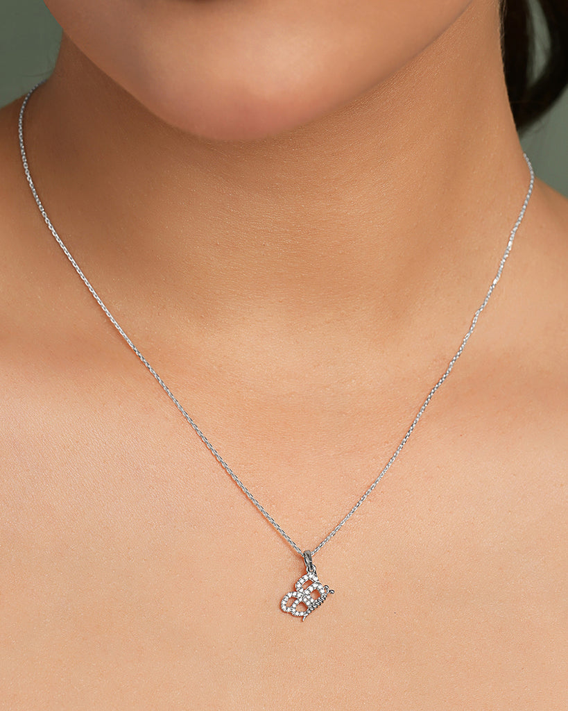 Silver Milania Butterfly Pendant with Chain