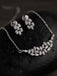 CLARA 925 Sterling Silver Rhodium Plated Daisy Pendant Earring Necklace Set with Chain Gift for Women and Girls