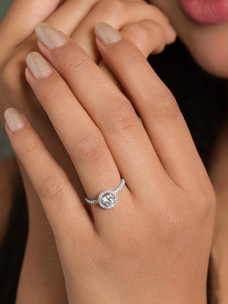 Silver Napoli Solitaire Ring