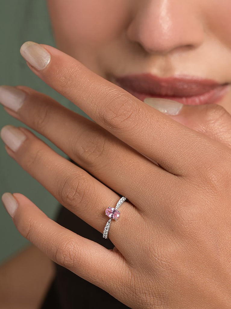 Silver Cascais Solitaire Ring
