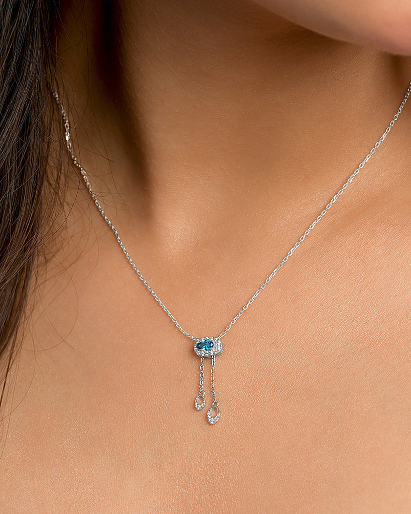 Silver Via Pendant with Chain