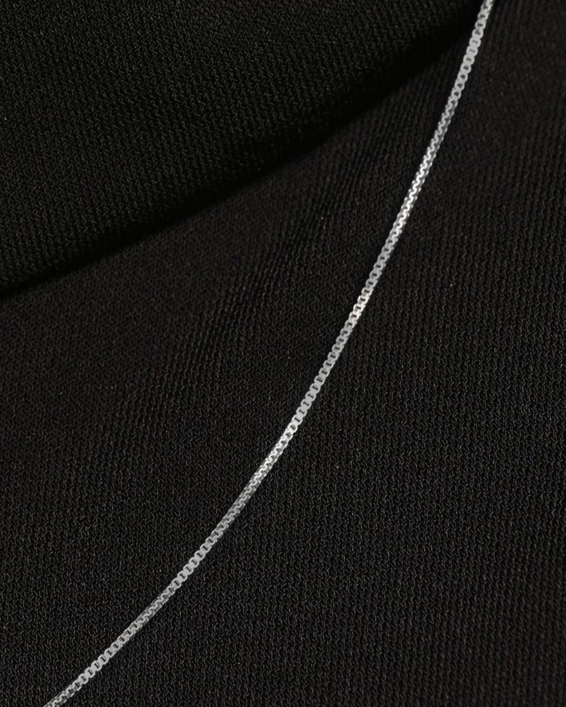 Silver Zelina Box Chain Necklace in 18 inches
