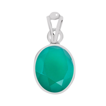 Certified Green Onyx (Haqiq) Silver Pendant 7.5cts or 8.25ratti