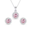Silver Tove Pink Solitaire Jewellery Set