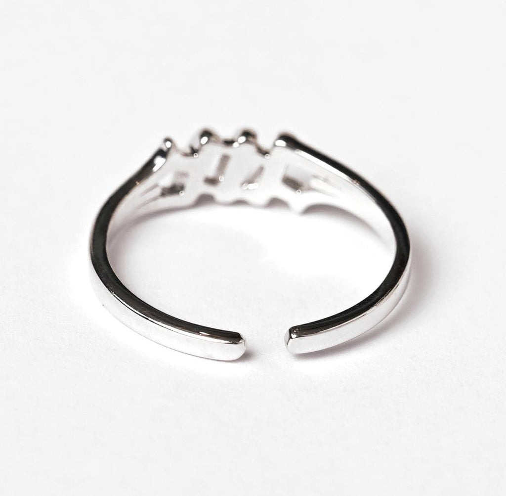 CLARA Pure 925 Sterling Silver Step Finger Ring 