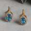 CLARA 925 Sterling Silver Blue Earrings with Screw Back 