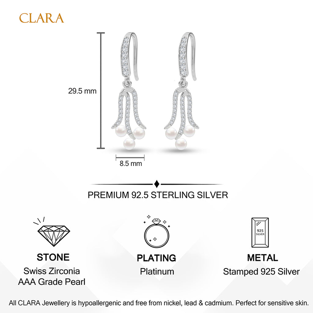 Silver Kara Pearl Drop Earrings