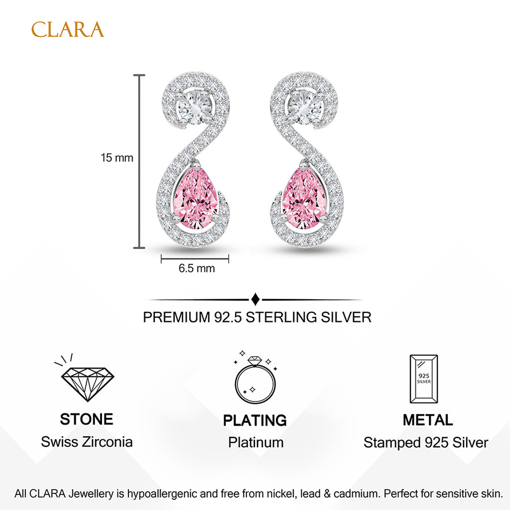 Silver Gioia Pink Earrings