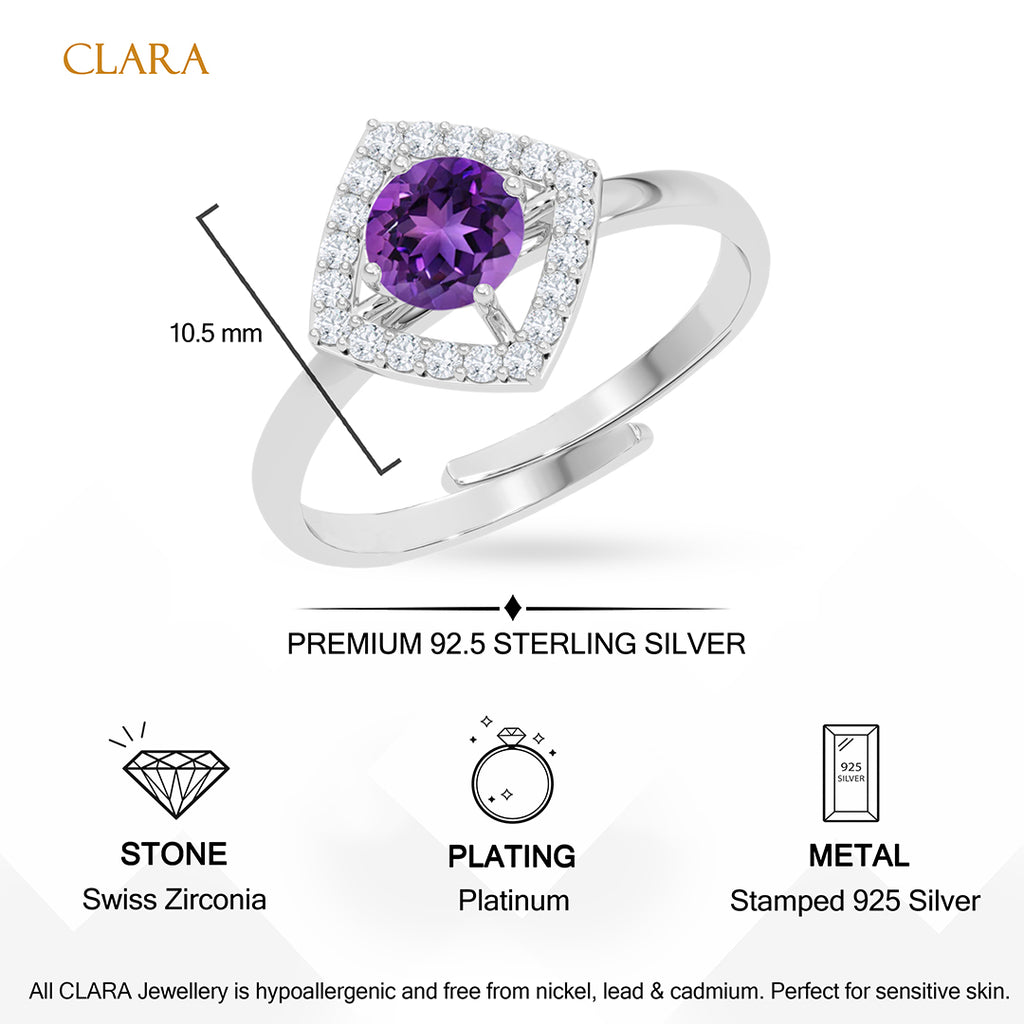 Silver Seville Purple Ring
