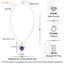Silver Adelina Purple Heart Pendant with Chain