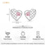 Silver Iris Pink Heart Stud Earrings