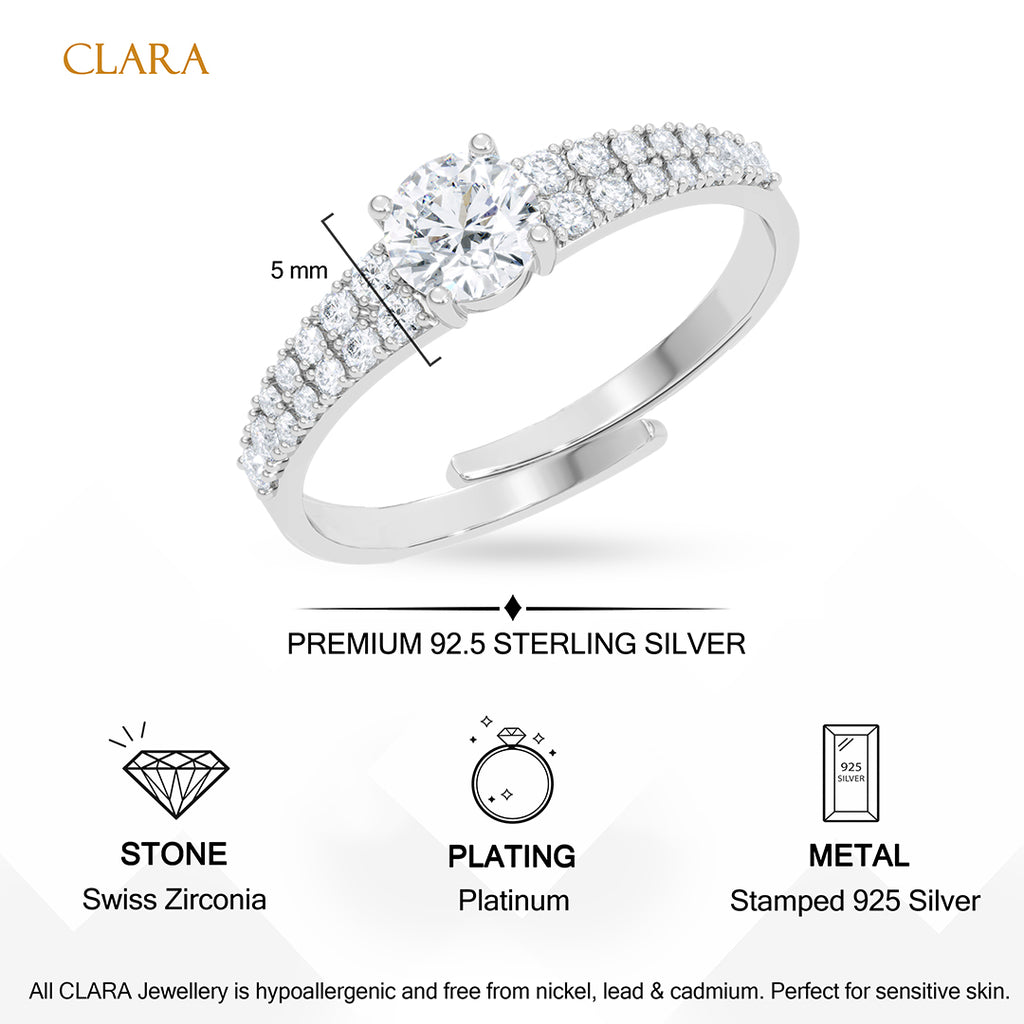 Silver Florence Solitaire Ring