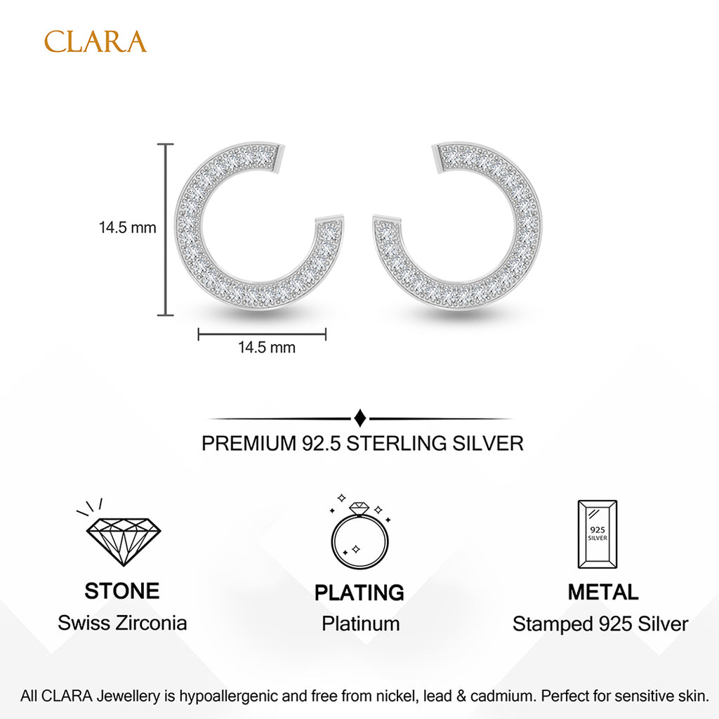 Silver Front Back Earrings