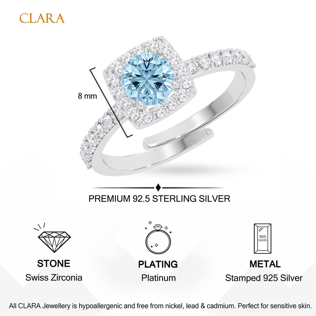 Silver Aegean Halo Ring