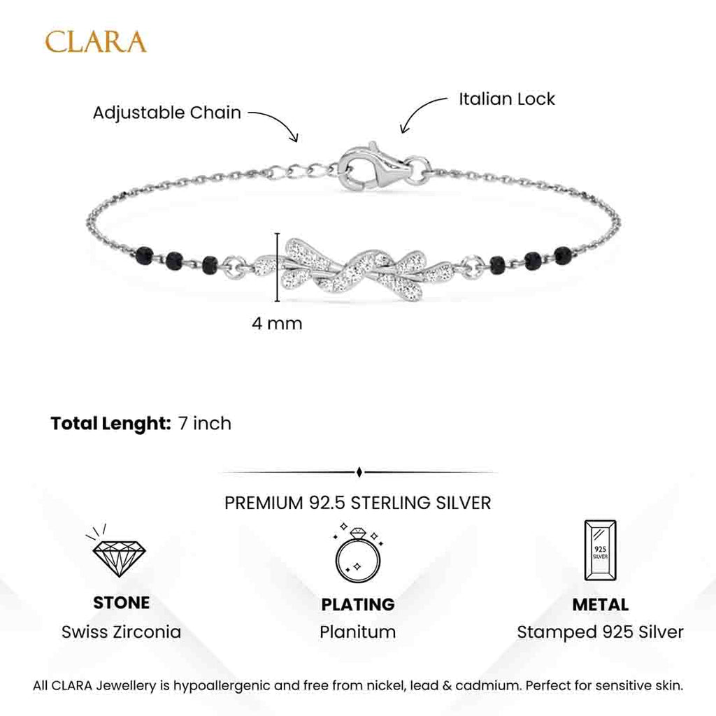 Silver Ziya Twisted Mangalsutra Bracelet