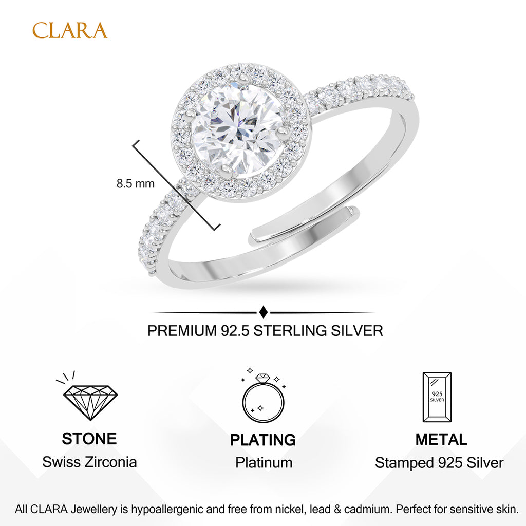 Silver Napoli Solitaire Ring