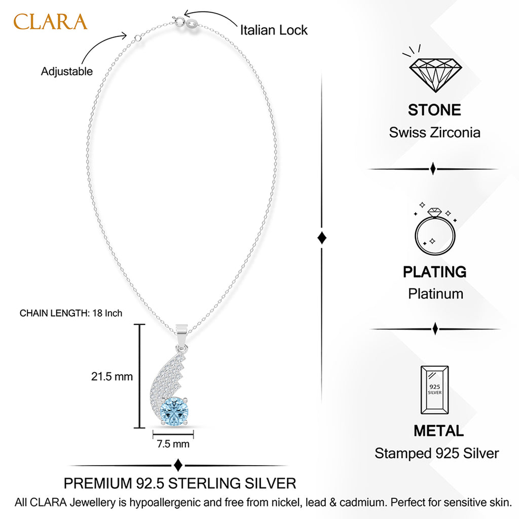 Silver Orsel Sky Blue Pendant with Chain
