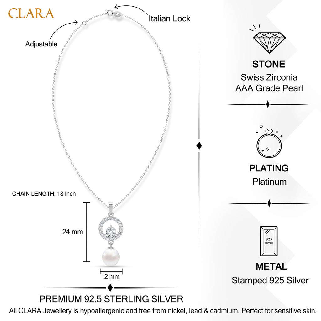 Silver Dante Pearl Pendant with Chain
