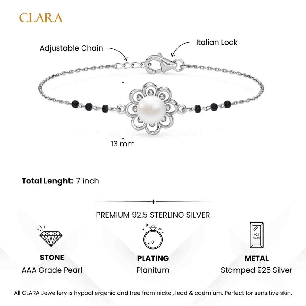 Silver Zaba Pearl Mangalsutra Bracelet