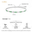 Silver Green Slim Tennis 2mm Bracelet